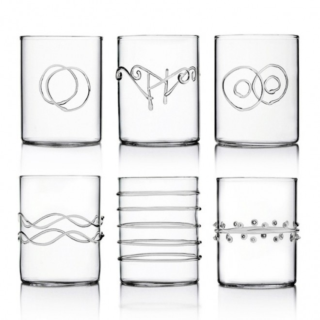 Ichendorf Deco set 6 clear glasses six different designs